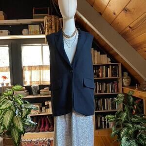 Linen Vest H&M Black Long